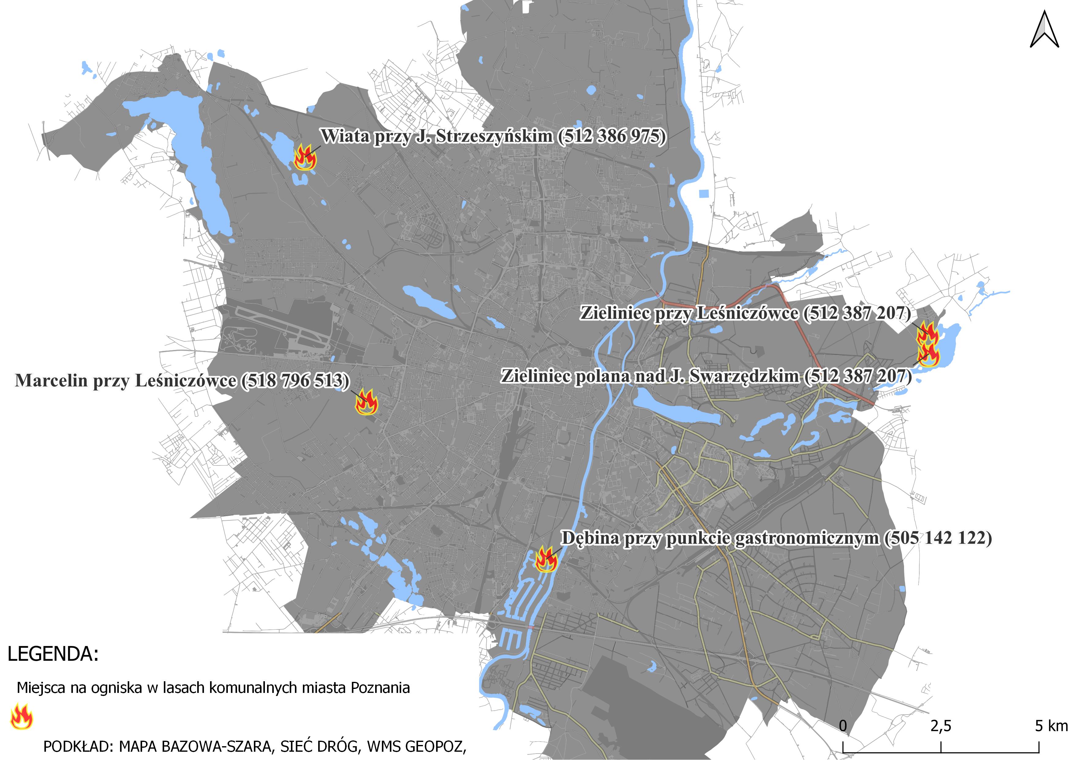 Mapa miejsc na ogniska ZLP