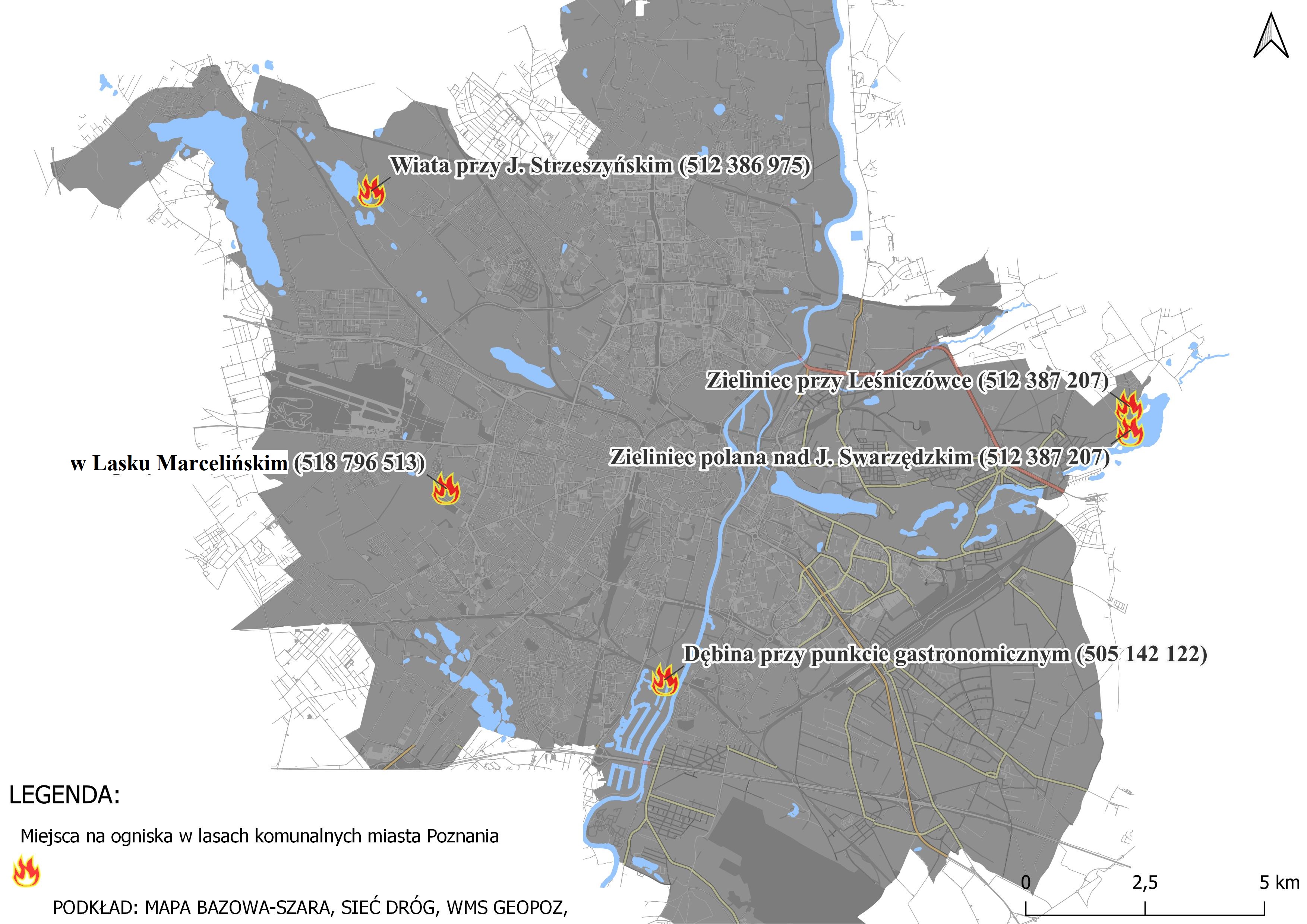 Mapa miejsc na ogniska ZLP